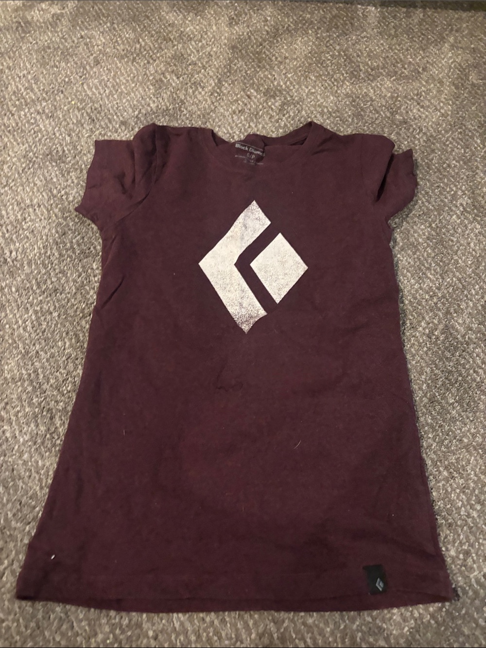 Black Diamond Girls' Maroon Short Sleeve Logo Tee